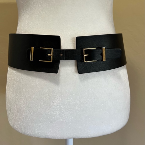 Maison Boinet Wide Calf Leather Waist Belt Size 32 - Picture 4 of 11